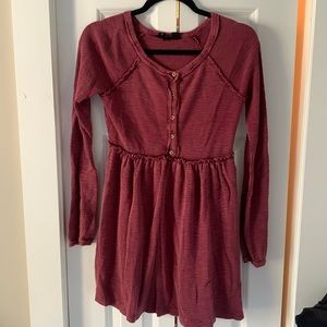 Roxy Maroon Waffle Knit Dress